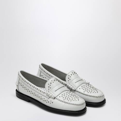 Sebago 仕品高 女士 SS25 休闲皮鞋 DAN 经典款白色铆钉便鞋