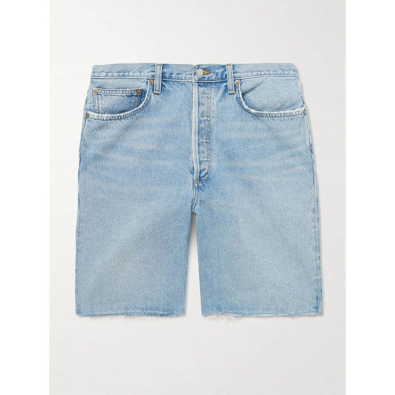 AGOLDE 男士 FW25 牛仔短裤 Anson 直筒磨破牛仔短裤