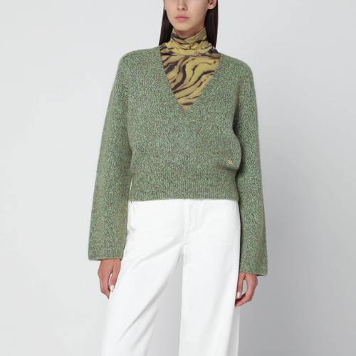 Ganni 甘尼 女士 FW25 毛衣 WOOLBLEND 绿色织纹