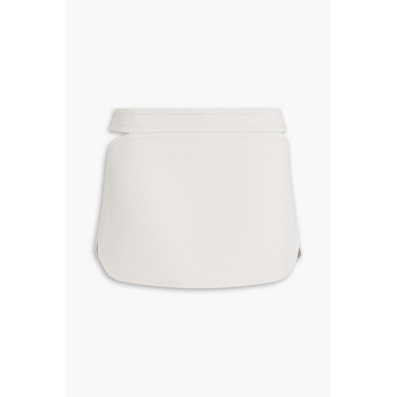 Courrèges 女士 迷你裙 剪口羊毛/斜纹布迷你半身裙