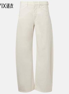 Nili Lotan 女款Tribeca barrel-leg 棉质斜纹布长裤 迷衣时尚