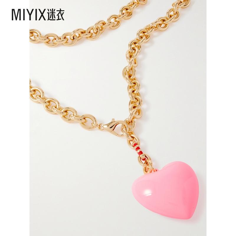 Roxanne Assoulin 女款The Puffy 心形镀金珐琅项链 迷衣时尚