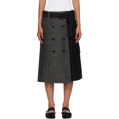 Andersson Bell 女士 中长裙 黑色 Whitney Trench Pleats 半身裙