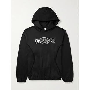 Casablanca 男士 FW25 卫衣 Logo-Appliquéd 宽松款棉针织连帽衫