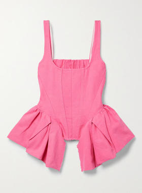 MARQUES ' ALMEIDA 女士 背心 磨边荷叶边牛仔布上衣