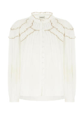 Isabel Marant Étoile 女士 FW25 上衣 白色棉混纺衫