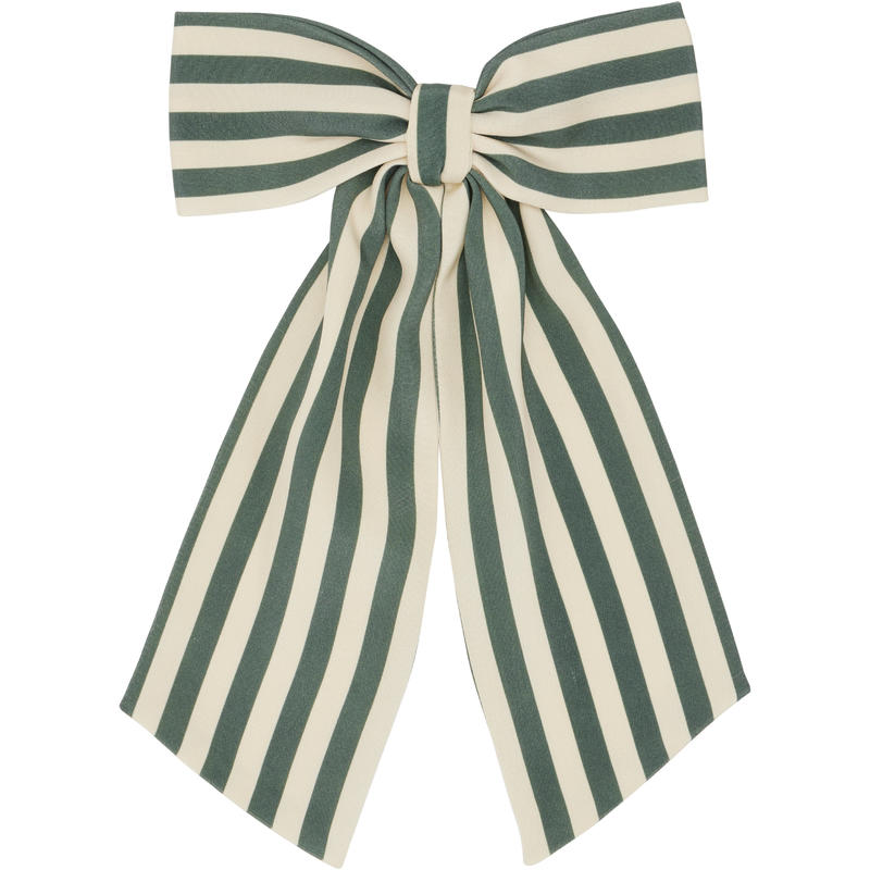 Bode 女士 发夹 绿色  灰白色 Soda Stripe Bow 发夹