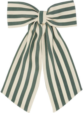 Bode 女士 发夹 绿色  灰白色 Soda Stripe Bow 发夹