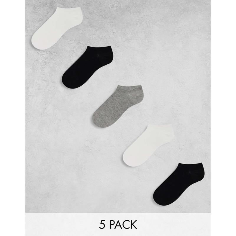 ASOS DESIGN 女士 袜子 trainer 设计多袜子(5件套)
