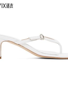 Aeyde 女款白色 Leigh Leather Toe-Post 凉鞋 迷衣时尚