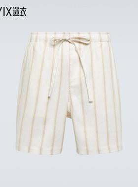 COMMAS男士 条纹亚麻混纺短裤 迷衣时尚