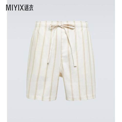 COMMAS男士 条纹亚麻混纺短裤 迷衣时尚