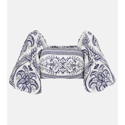 FARM Rio 女士 上衣 Cameo 热情印花亚麻衫