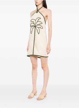 FARM Rio 女士 连衣裙 VESTIDO SM NATURAL DET VERDES CORTO