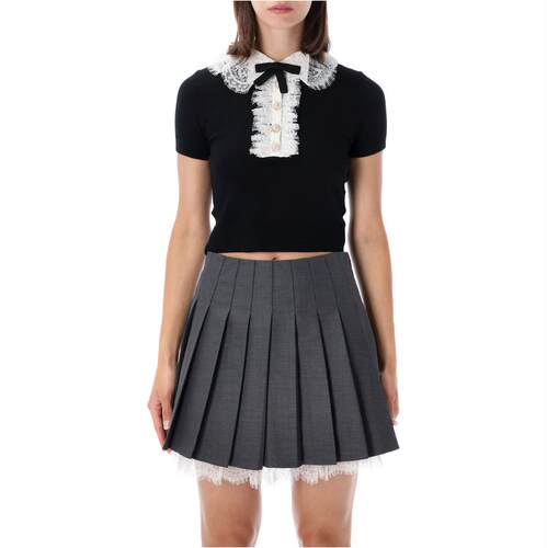 Self-Portrait 女士 FW26 针织衫 蕾丝花边针织上衣