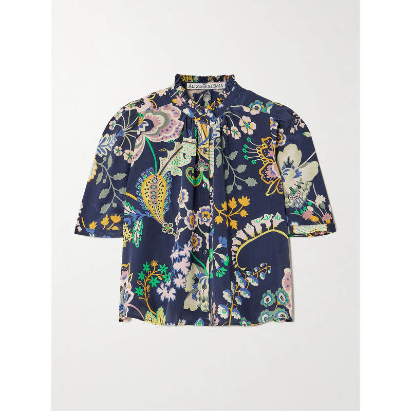 Alix Of Bohemia 女士 SS25 衬衫 Winn 短款印花真丝双绉衬衫,女装/女士精品,真丝上装,淘宝优惠券,粉丝福利购,淘宝优惠卷