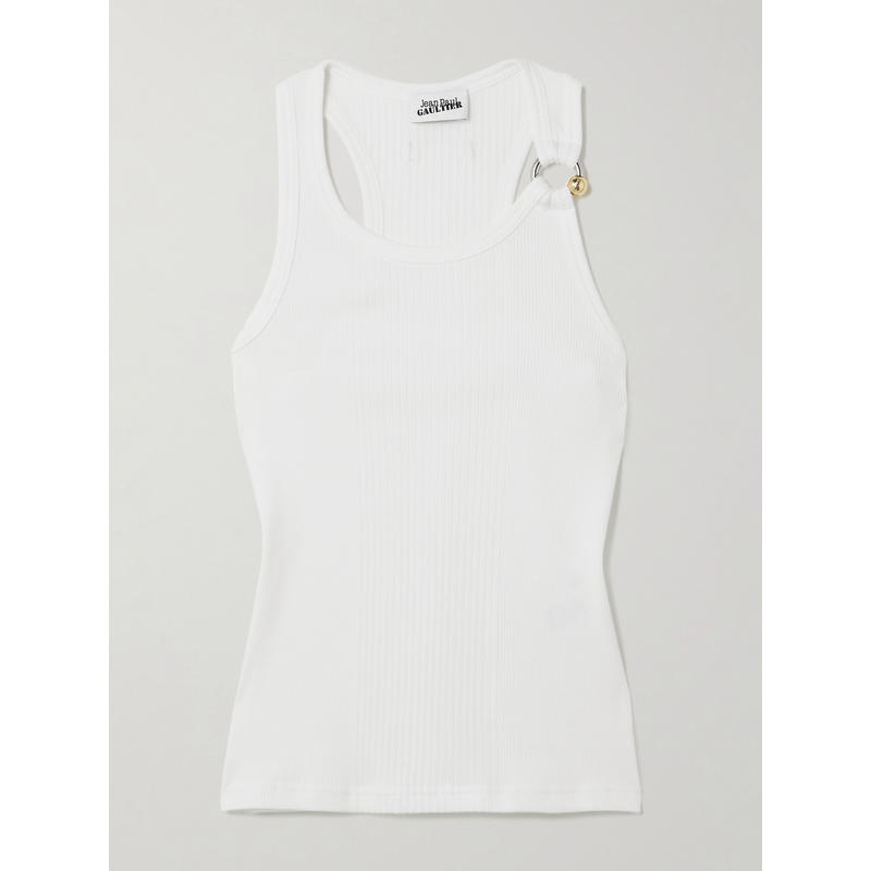 Jean Paul Gaultier 女士 秋冬新品 背心 精饰罗纹棉针织背心