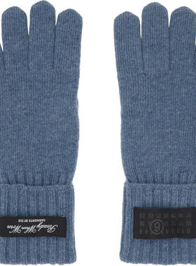 MM6 Maison Margiela马吉拉女士 手套 蓝色 Wool-Blend Knit 手套