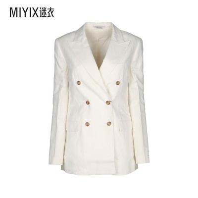 【春夏新品】Calvin KleinCK 女款麻混双排扣西装 迷衣时尚