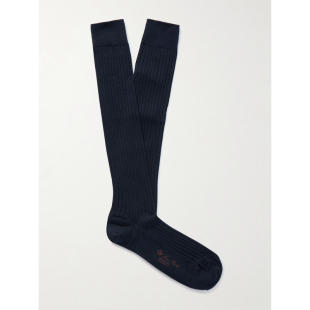 Loro Piana 男士 袜子 Sottile 罗纹羊毛羊绒真丝混纺袜子