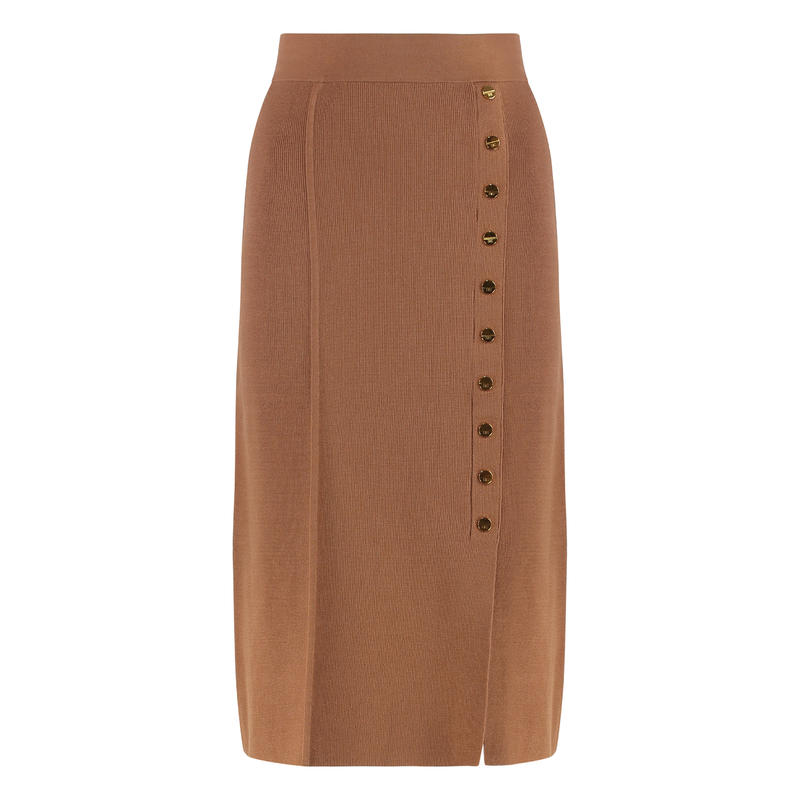 Elisabetta Franchi 女士 FW25 半身裙 羈扣裝飾針織裙