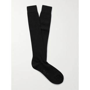 Loro Piana 男士 袜子 Sottile 罗纹羊毛羊绒真丝混纺袜子