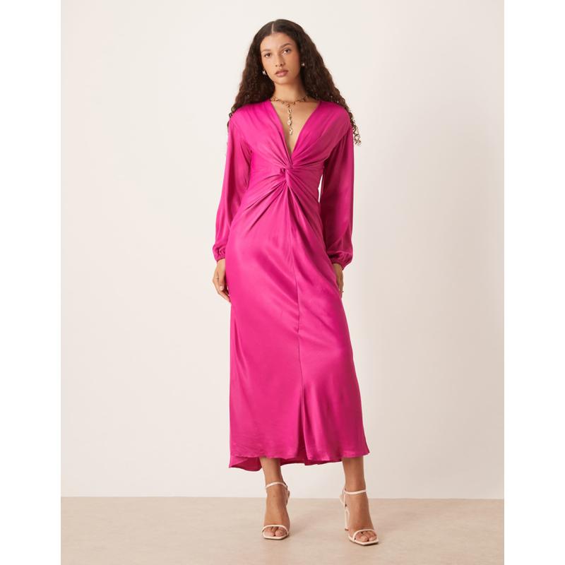 Nobody's Child 女士 连衣裙 Adina midaxi 前打结粉色连衣裙