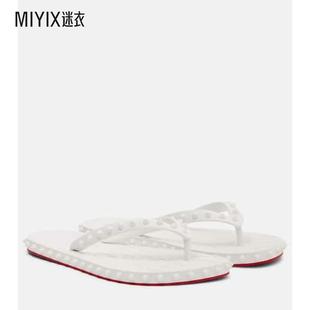 Louboutin路铂廷 Super Christian 女款 迷衣时 Loubi 铆钉人字拖
