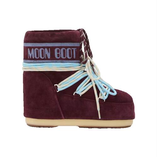 Moon Boot 月亮靴 女士 雪地靴 ICON LOW BURGUNDY SUEDE BOOTS