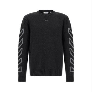 Off-White 男士 FW26 毛衣 'Diag Fuzzy' sweater... 箭号