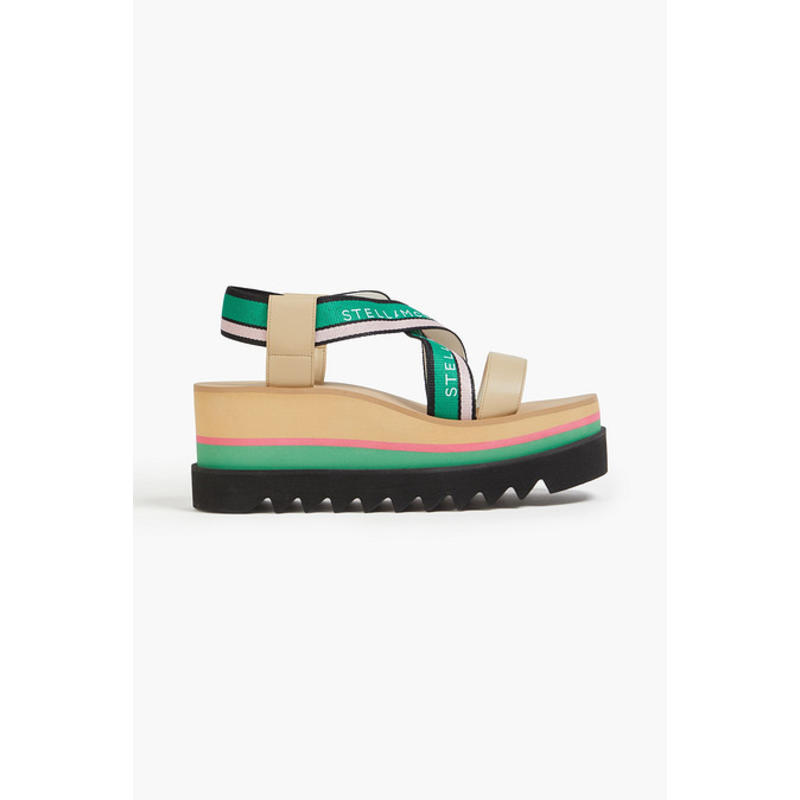 Stella Mccartney 女士 SS23 凉鞋 Sneak-Elyse 条纹防水台凉鞋