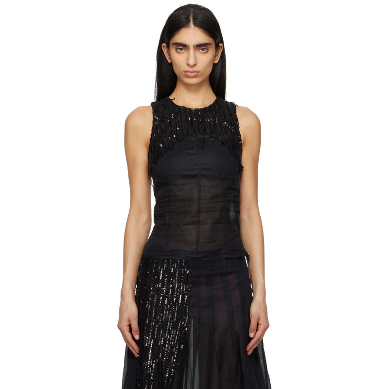 Edward Cuming 女士 背心 黑色 Dripping Sensible 背心