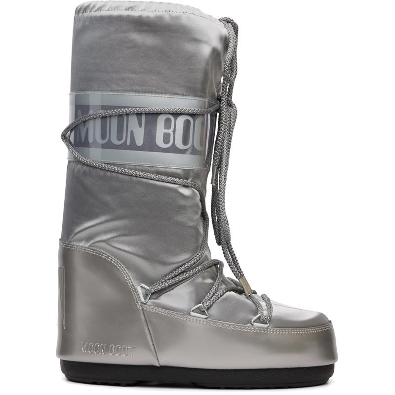 Moon Boot 男士 靴子 银色 Icon Glance Satin 中筒靴