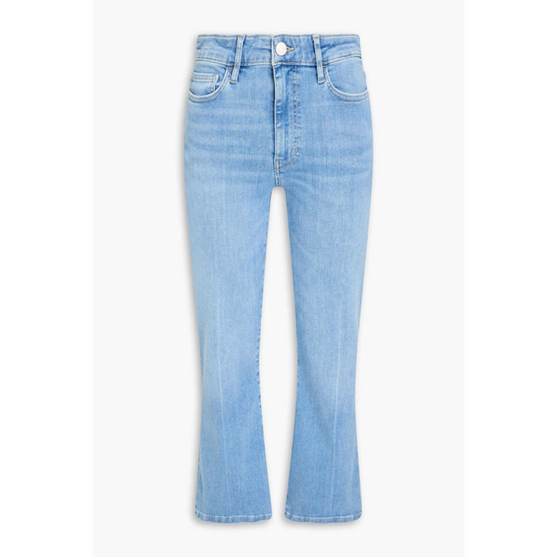 FRAME 女士 牛仔长裤 Le 短款迷你靴形褪色设计高腰小喇叭牛仔裤