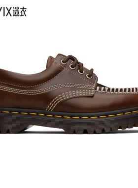 Dr. Martens马丁 女款棕色 Lowell Leather Moc Toe 德比鞋 迷衣