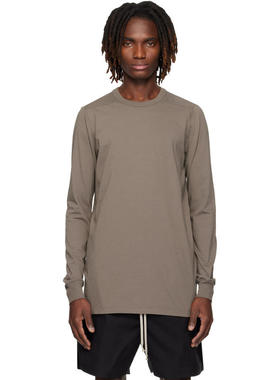 Rick Owens 男士 T恤 灰色 Temple Level 长袖 T 恤