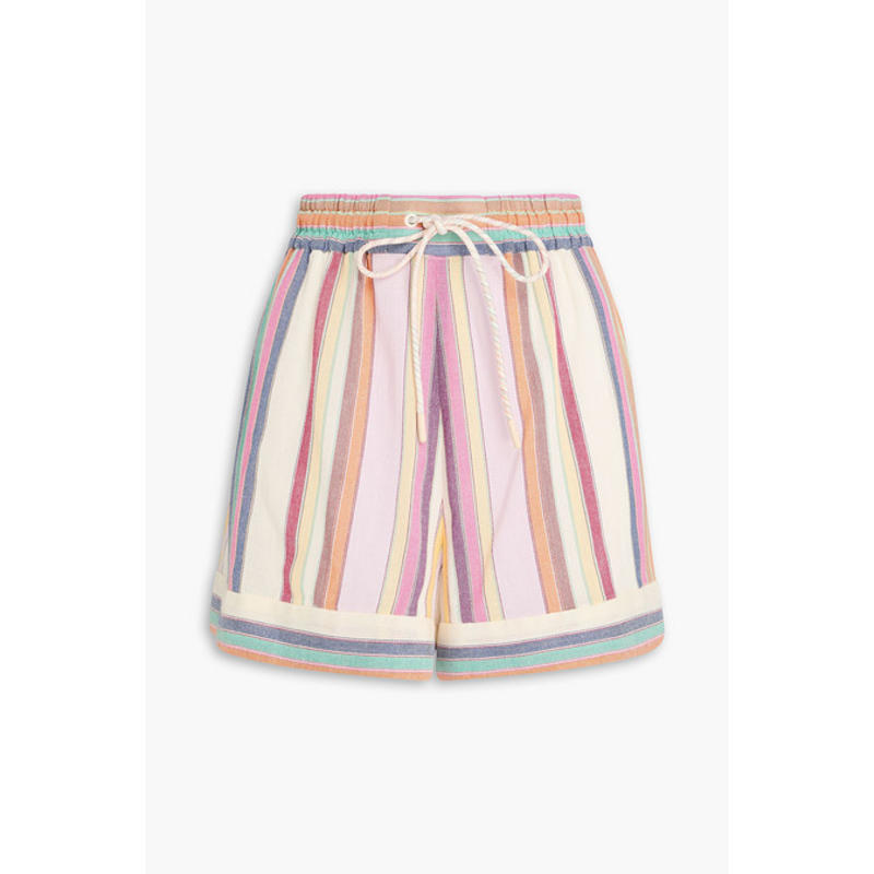 Zimmermann 女士 短裤 Lexi 条纹棉质帆布短裤