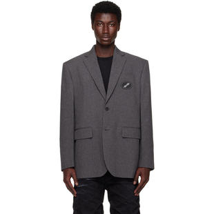 We11Done 男士 西装外套 灰色 Oversized