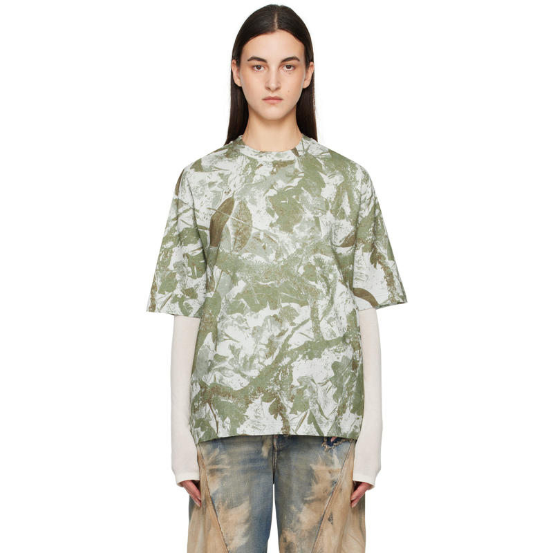 Acne Studios 女士 T恤 灰色  棕色圆领 T 恤