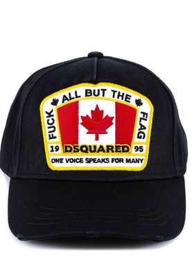 DSquared2 D二次方 男士 SS26 棒球帽 黑色 Canadian Flag