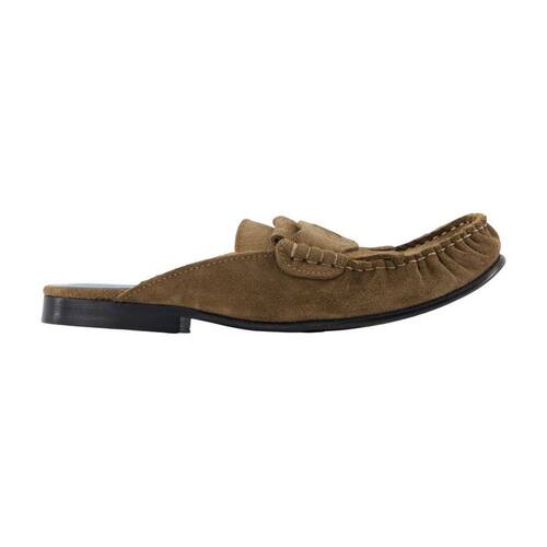 Marni 玛尼 女士 穆勒鞋 Marni 棕色 Suede Sabot Fringed Trim