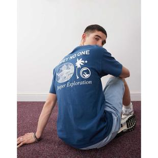 deeper exploration back OBEY 蓝色 T恤 印花徽标T恤 男士