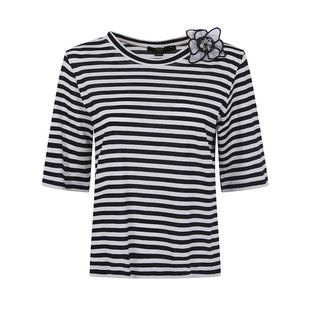 T恤 Seventy SS26 女士 棉质针织条纹一字领花朵 Venezia
