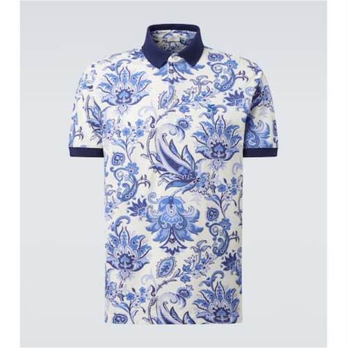 Etro 艾绰 男士 POLO衫 花朵棉质凸纹布