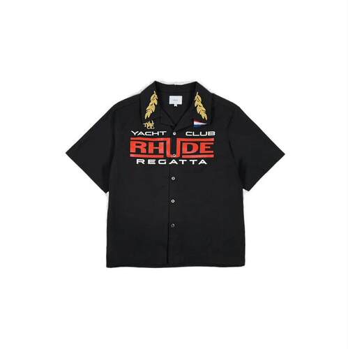 Rhude 男士 SS26 衬衫 Regatta 标志印花纽扣