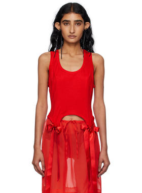 Simone Rocha 女士 背心 红色 Bow Tail Easy 背心
