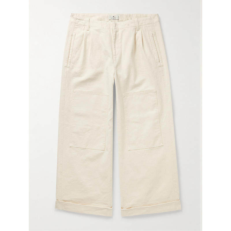 Etro 男士 SS23 长裤 寬腿捲邊褲腳長褲