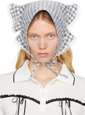 Anna Sui 女士 发饰 黑色  白色荷叶边头巾