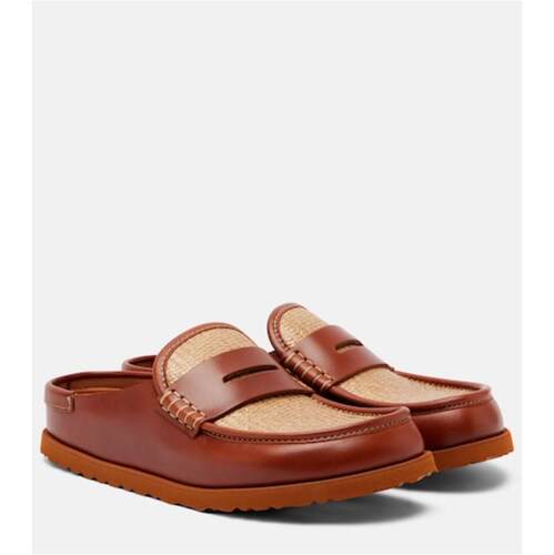 Birkenstock 勃肯 女士 穆勒鞋 Naples 皮革边编织凉拖