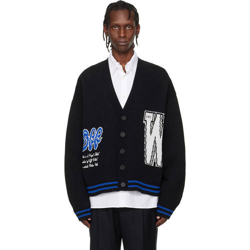 Off-White 男士 开衫 黑色 00 Glide Diagonal Varsity Knit